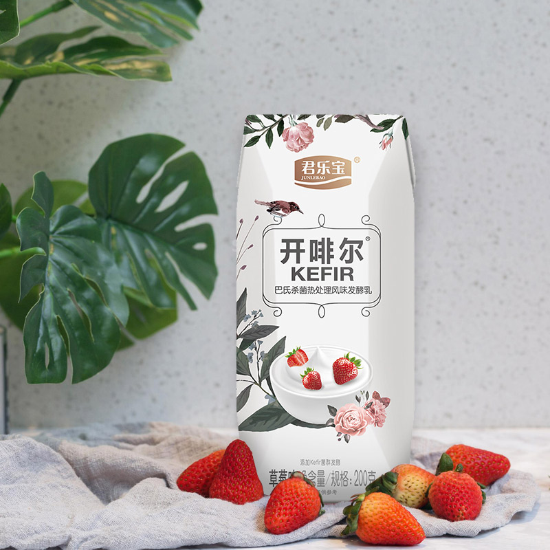 君乐宝 开啡尔 常温草莓味酸奶酸牛奶 200g*20盒 礼盒装高清大图