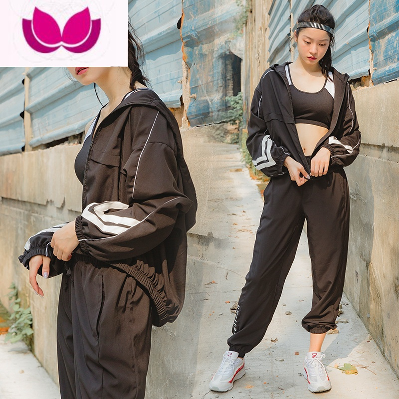 七斓新款瑜伽服运动套装女休闲宽松速干健身服运动装跑步健身房大码