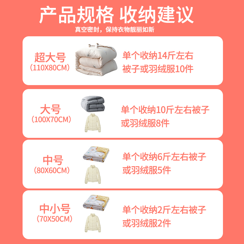 真空压缩袋家用加厚整理袋大号棉被子羽绒服冬衣物行李收纳袋电泵收纳袋 三维工匠高清大图