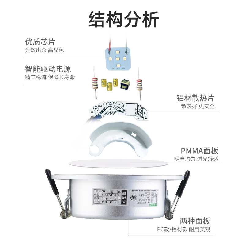 三雄极光led筒灯3W超薄嵌入式客厅洞灯吊顶过道家用射灯