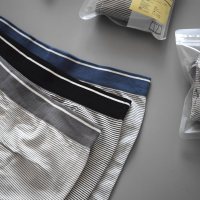波迷娜(BOMINA)内裤男速干透气日式青年棉纺内裤男士无缝大码薄款时尚条纹平角短裤 黑色