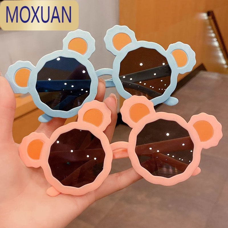 MOXUAN夏季可爱儿童眼镜小女孩卡通米奇耳朵造型太阳镜时尚潮酷男孩墨镜