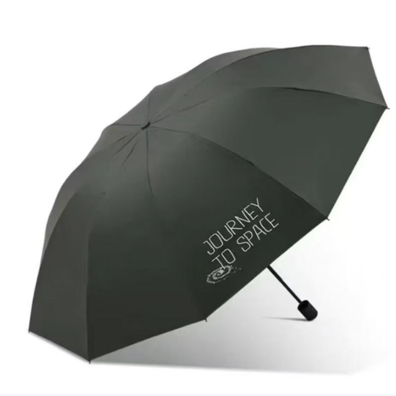 天堂双人晴雨伞三折太阳伞三折10k钢骨玻纤彩胶防晒手动伞下114cm秘境绿