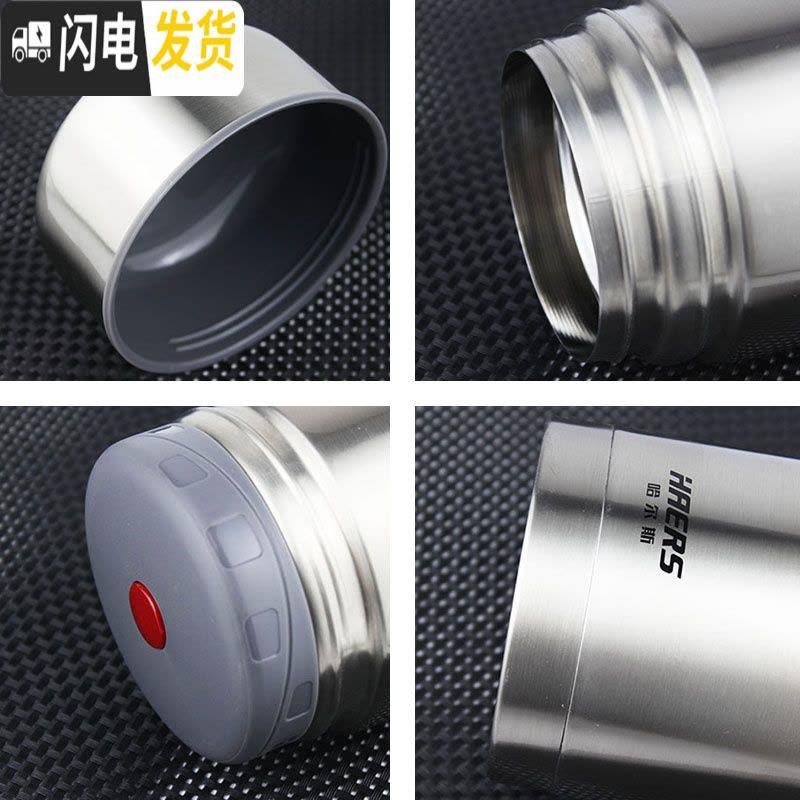 三维工匠焖烧壶焖烧杯304不锈钢超长保温饭盒粥桶便当盒真空闷烧罐 1000宫廷红+钢餐具[无包]图片