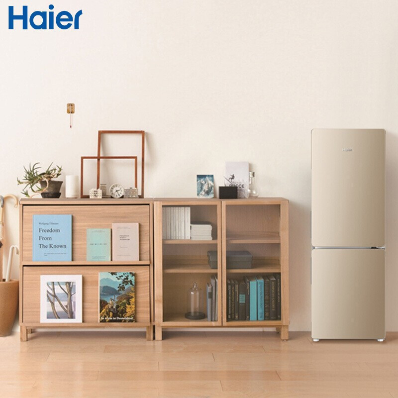 海尔(Haier)双门冰箱风冷无霜两门190升家用双开门式冷藏冷冻冰箱保鲜省电二级能效宿舍炫彩金BCD-190WDPT高清大图