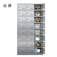 岳滩201不锈钢食堂带锁餐具柜24门碗柜餐盘柜钥匙锁1800*900*350