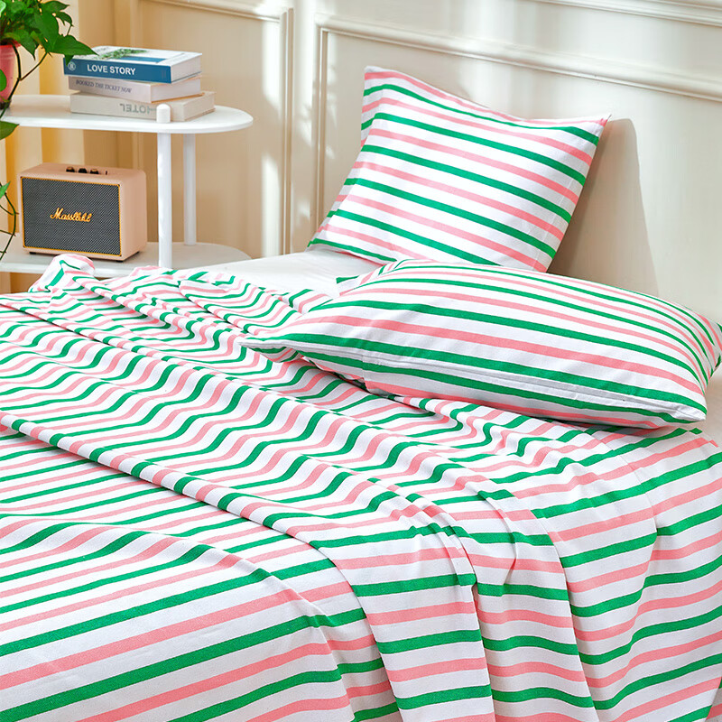 天琴床品三件套200*230cm柔软舒适贴身亲肤夏日笙歌粗布TQ-S66高清大图