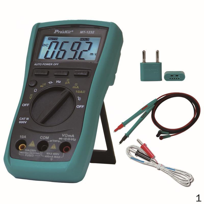 宝工proskitmt1232c334自动量程数字万用表带温度电阻频率电容测试1套
