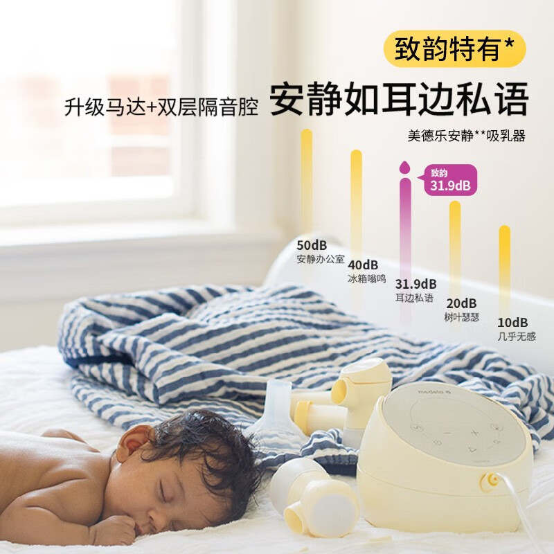 美德乐致韵Sonata电动吸奶器高端医疗级别舒适安静吸乳黑科技智能不痛北美进口