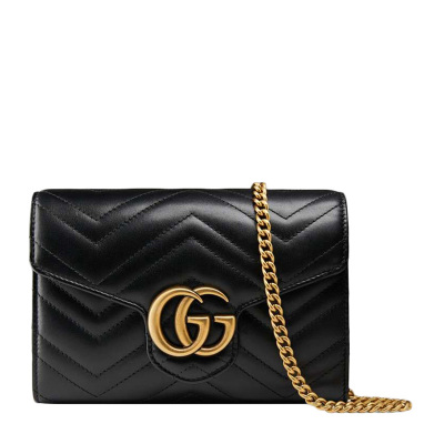 GUCCI 古驰 女士黑色皮革单肩包斜挎包 474575-DTD1T-1000