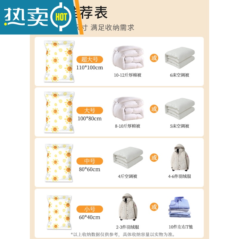 敬平抽真空压缩袋收纳袋被子整理袋衣物衣服棉被收纳袋子电泵家用器 [无泵]5特大+5中 [收纳]365天漏气包退换◆极高清大图
