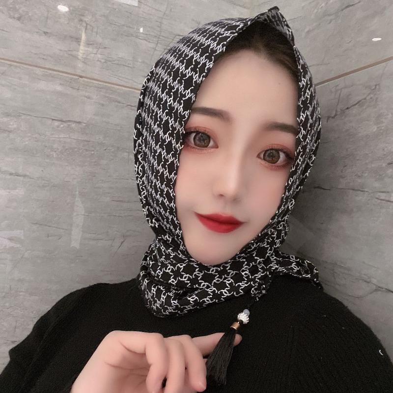 流苏吊坠三角巾穆斯林头巾回族头巾新款头巾小香黑视频