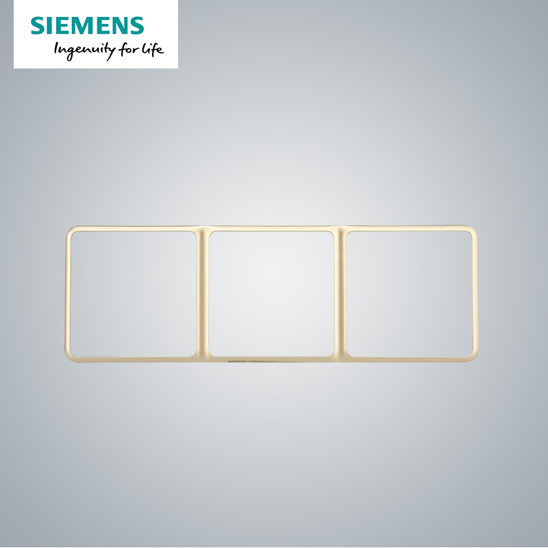 西门子(SIEMENS)开关插座 皓睿砂釉金系列三联边框5UH01173NC03
