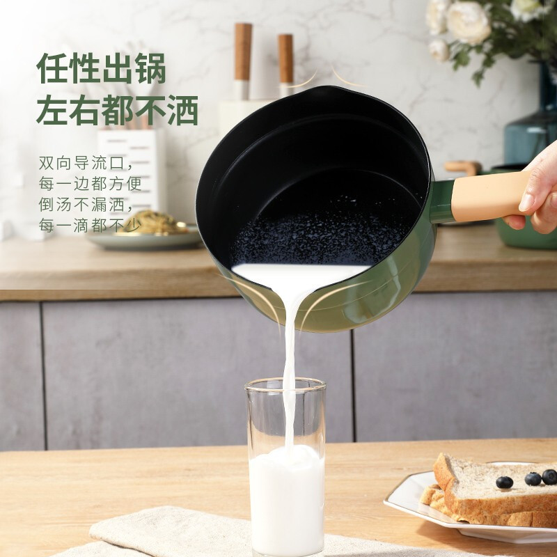 CateMaker平锅泡面日式不粘锅奶锅燃气小锅单柄汤锅雪平锅儿童辅食锅 甜甜圈奶锅16cm