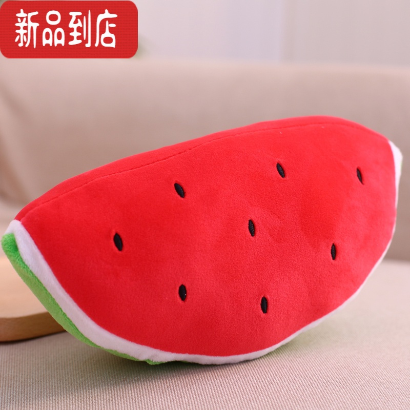 真智力毛绒玩具草莓香蕉苹果菠萝公仔抱枕仿真卡通水果娃娃玩偶送男女生 24cm西瓜 水果系列公仔仿真食物