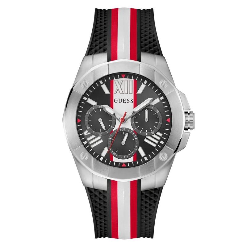 GUESS男表石英指针黑盘白圈时尚简约商务腕表高清大图