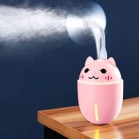 创意抖音USB家用 办公室卡通三合一加湿器 白色（配USB灯USB风扇）