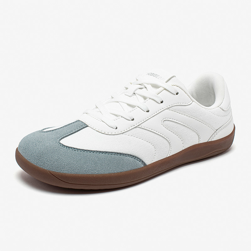 HOBIBEAR 宽头男女秋季德训鞋时尚百搭赤足鞋宽楦休闲鞋 白灰 39码