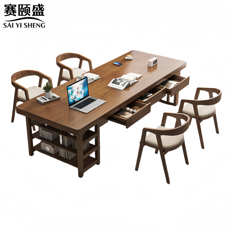 赛颐盛 图书馆学习桌2000*800*750mm含4椅 套/张