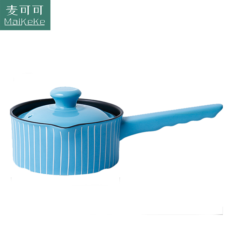 麦可可 宝宝辅食锅 婴儿泡面煎蛋煮粥锅家用陶瓷不粘锅多功能儿童1L小奶锅