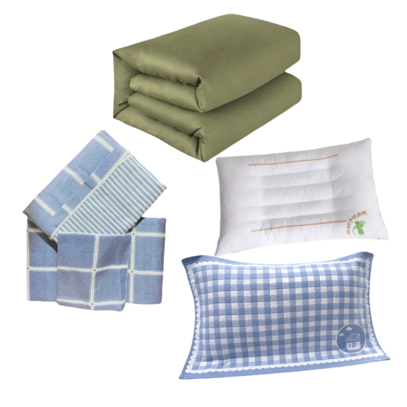 华敏 单人七件套 床单、被罩、枕巾、枕套、被子、褥子、枕头各 1 套高清大图