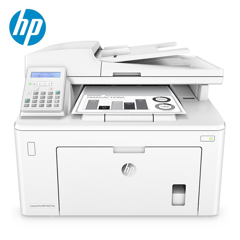 惠普(HP)LaserJet Pro MFP M227fdn A4黑白激光一体机 打印复印扫描传真 自动双面打印 套餐一