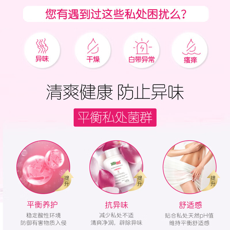 施巴(sebamed)女性私处护理液私密处洗液弱酸止痒妇科去异味200ml 德国原装进口