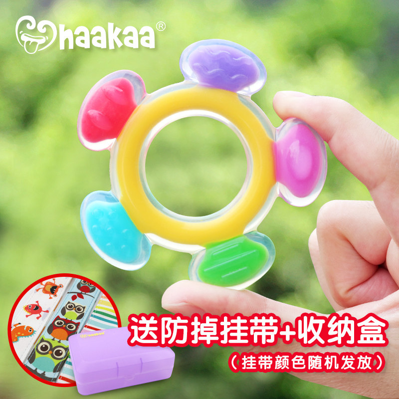 哈咔haakaa安抚牙胶婴儿磨牙棒宝宝硅胶牙胶按摩牙胶兔子牙胶视频