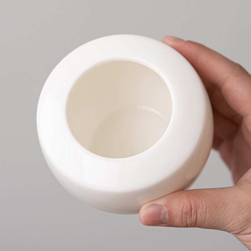 佳德美羊脂玉O型茶叶罐密封罐大号大容量储物罐茶具配件高清大图