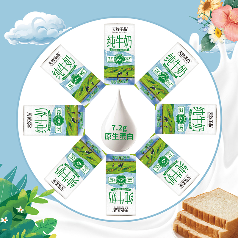 三箱天牧圣品雪域高原3.6蛋白高钙纯牛奶营养早餐奶高清大图