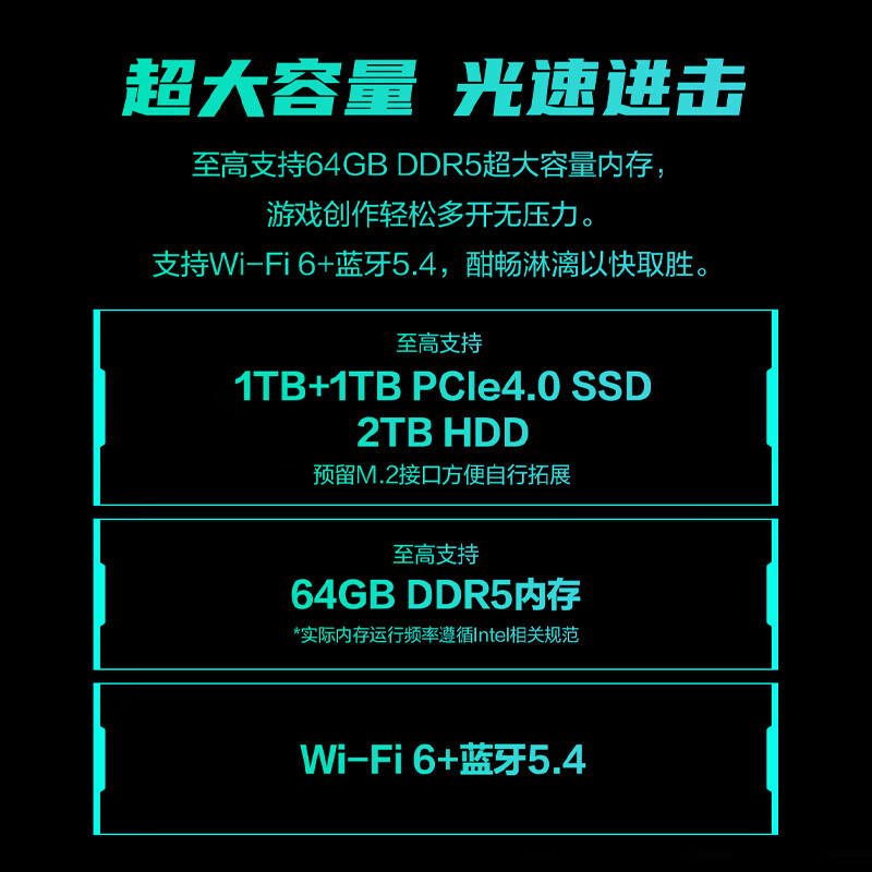 华硕天选6X 台式机 游戏主机游戏电竞 酷睿U5-225F RTX5060-8GB显卡 16G DDR5 1TB SSD 黑色高清大图