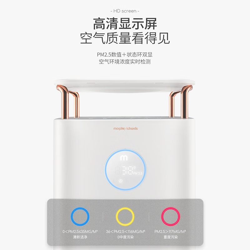 摩飞电器(Morphyrichards) 空气净化器去除甲醛分解除尘异味家用办公室净化机MR3500高清大图