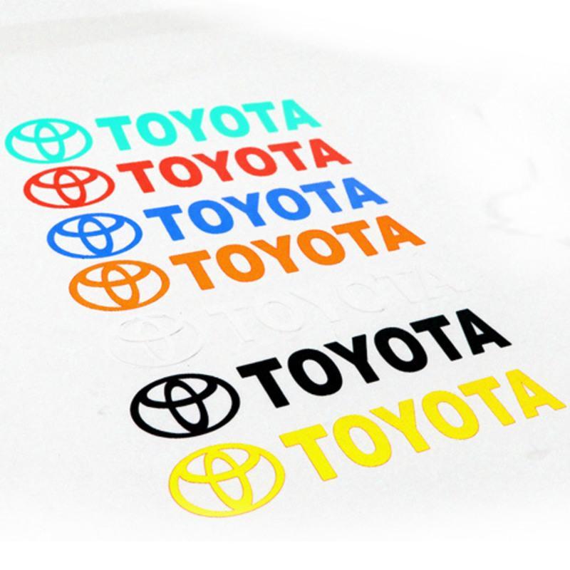 汽车摩托车贴纸toyota车标防水logo丰田标字母反光贴改装贴膜拉花红色