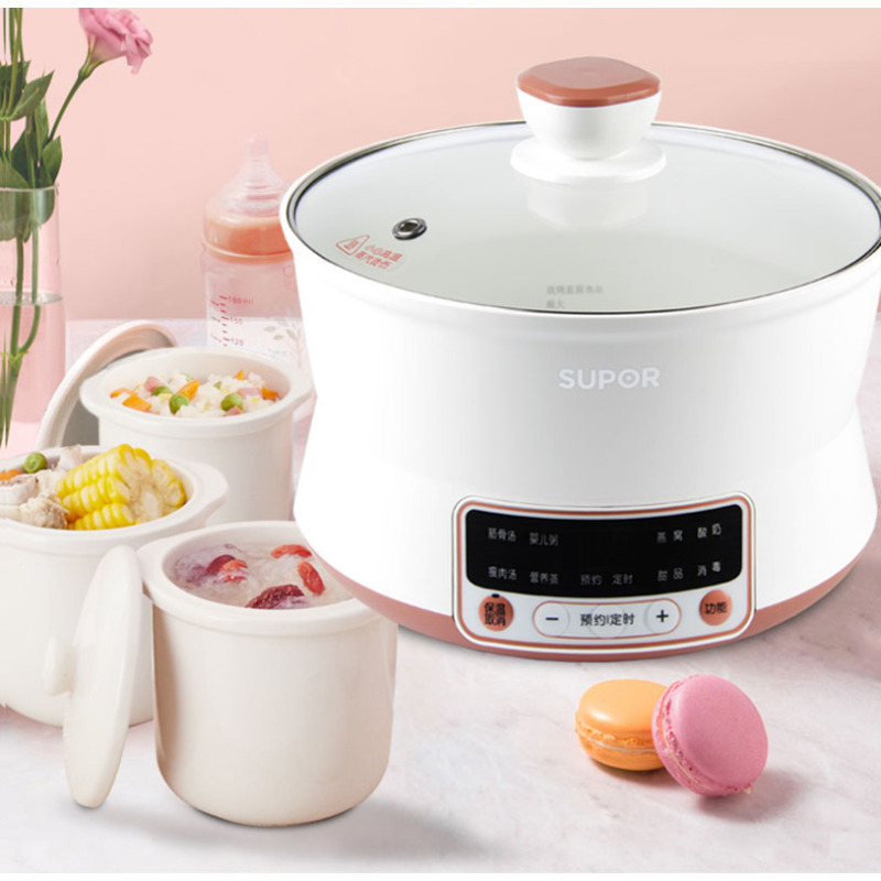 苏泊尔supordz16yc6隔水电炖盅白瓷炖锅16升智能预约自动煲粥