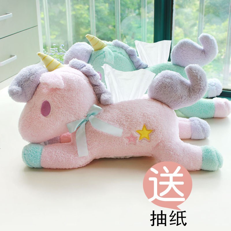 家用抽纸盒客厅 毛绒娃娃纸巾盒 可爱创意餐巾纸抽盒车用纸盒卡通