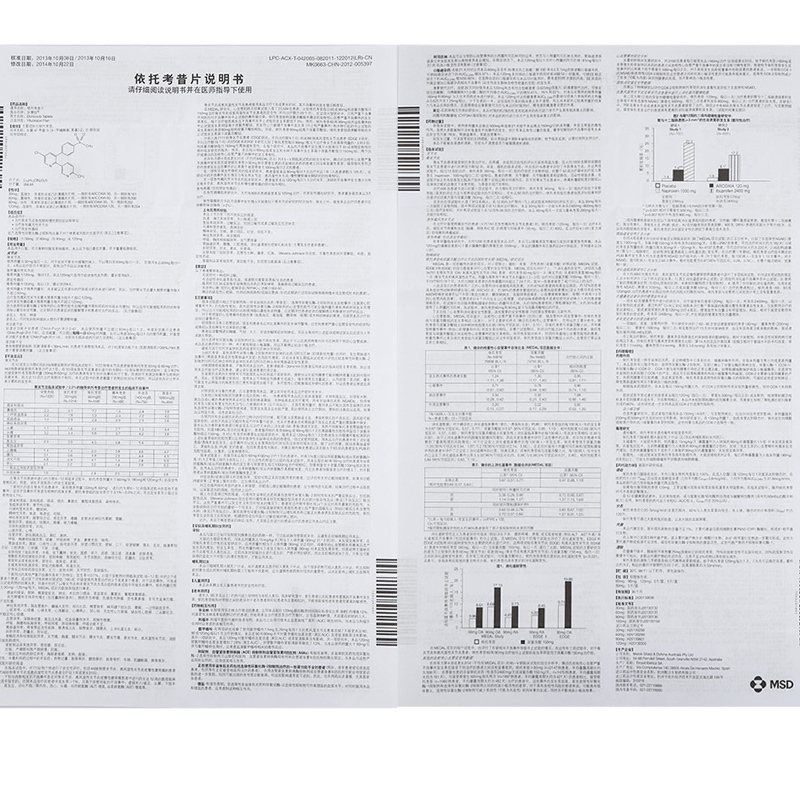 安康信 依托考昔片 60mg*5片 用于治疗急性痛风性关节炎 原发性痛经