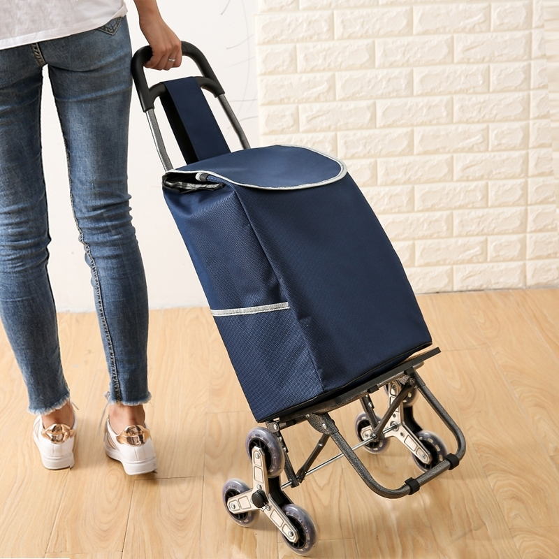 买菜车手拉车折叠小推车拖车拉杆便携家用老人货小拉车爬楼高配款