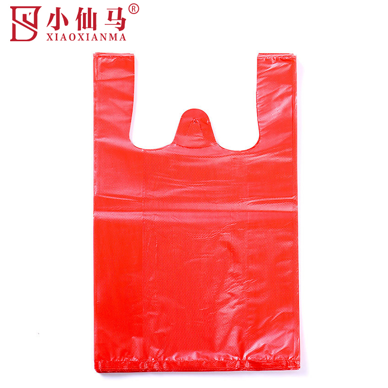 小仙马 红色塑料袋手提背心包装袋垃圾袋 36*55 个高清大图