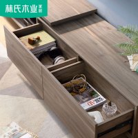 林氏木业北欧简约现代电视柜茶几组合小户型客厅家具组合套装DV1M
