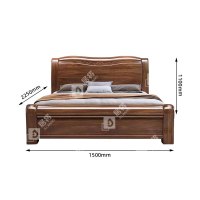 居将 JJ4022921 胡桃木实木床1.5米单人床