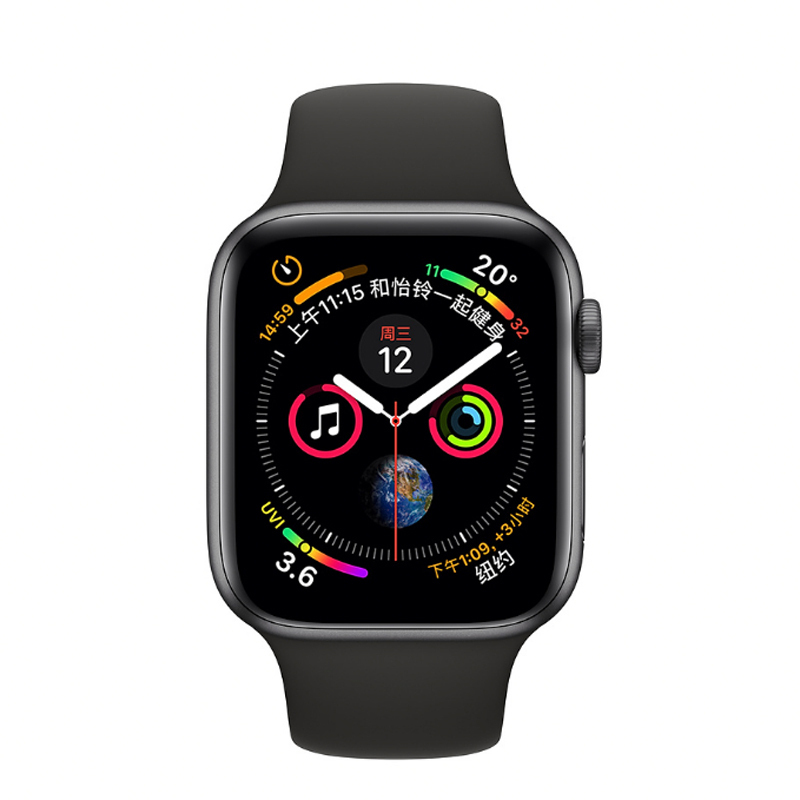 Apple Watch Series4 智能手表 GPS款 40毫米 深空灰色铝金属表壳搭配黑色运动型表带