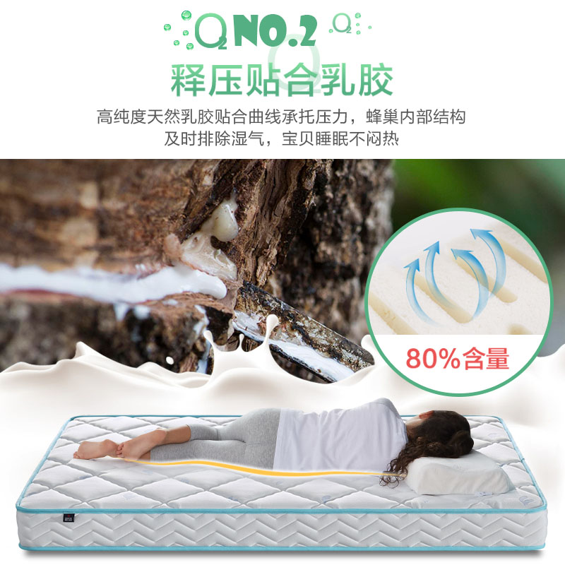 慕思青少年床垫 儿童弹簧床垫 整网弹簧 乳胶床垫 护脊榻榻米两面用床垫039高清大图