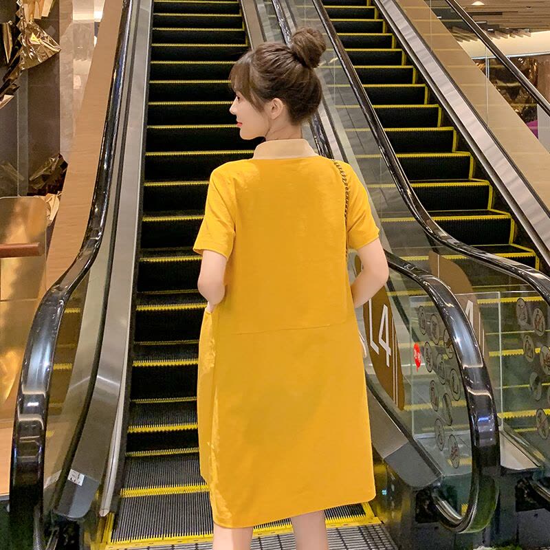 迪鲁奥(DILUAO)孕妇装夏装时尚款哺乳连衣裙色宽松显瘦夏天孕妇裙2021中长款图片