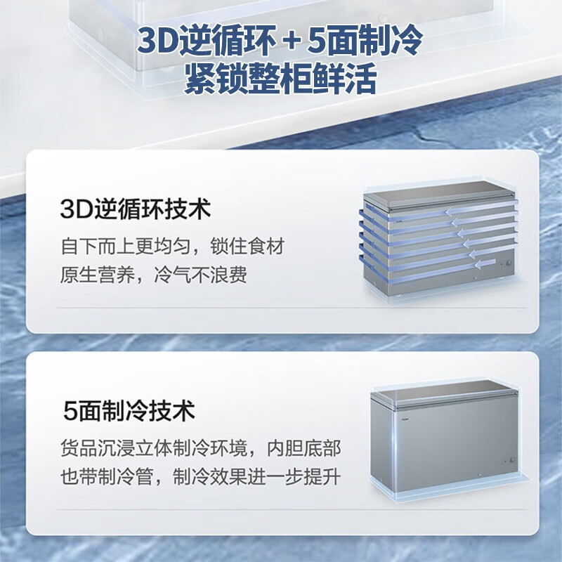 海尔(Haier)商用冰柜大容量全冷冻速冻家用冷柜保鲜冰箱卧式429升零下38度BC/BD-429GHPT高清大图