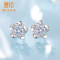 喜钻 S925银镶锆花形绽美耳钉E12009