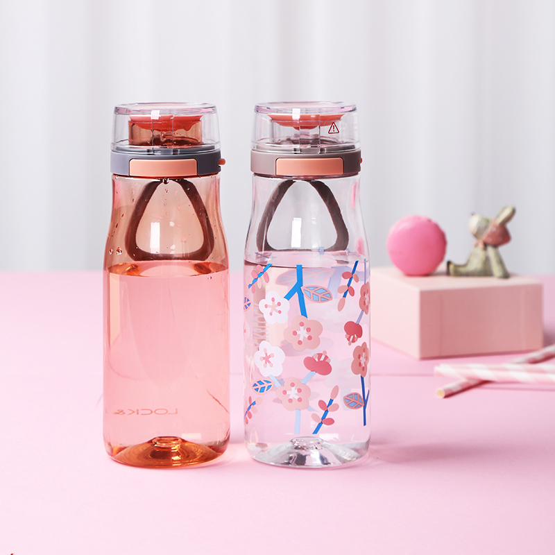富光 乐扣 塑料杯Tritan材质一键式开启花语水杯茶杯 ABF687LPIK 500ml 单个装