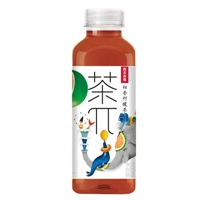 农夫山泉茶π柑普柠檬茶500ml15瓶整箱茶饮料