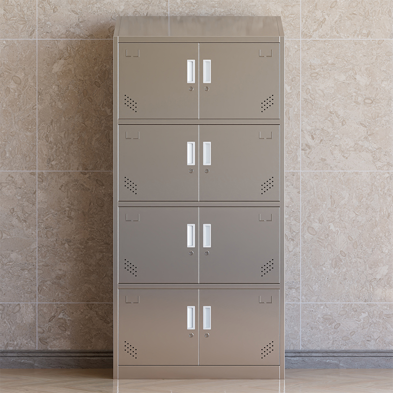 臻远 ZY4111422 304不锈钢斜顶更衣柜员工宿舍储物柜 八门更衣柜高清大图