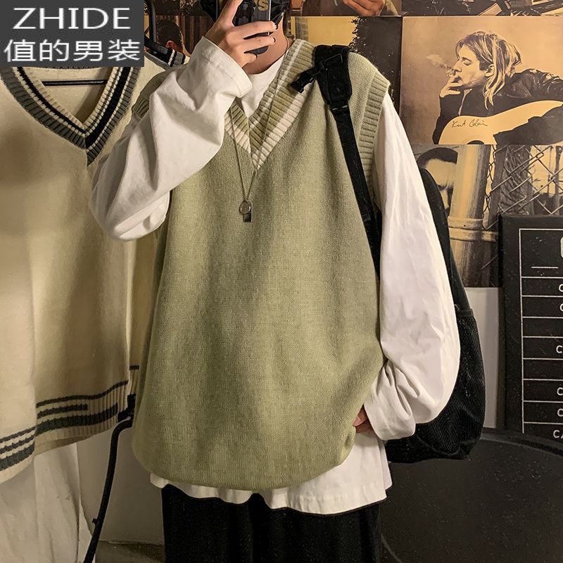 SUNTEK毛衣马甲男韩版潮流个性针织衫背心内搭打底坎肩秋冬马夹保暖无袖马甲/背心高清大图