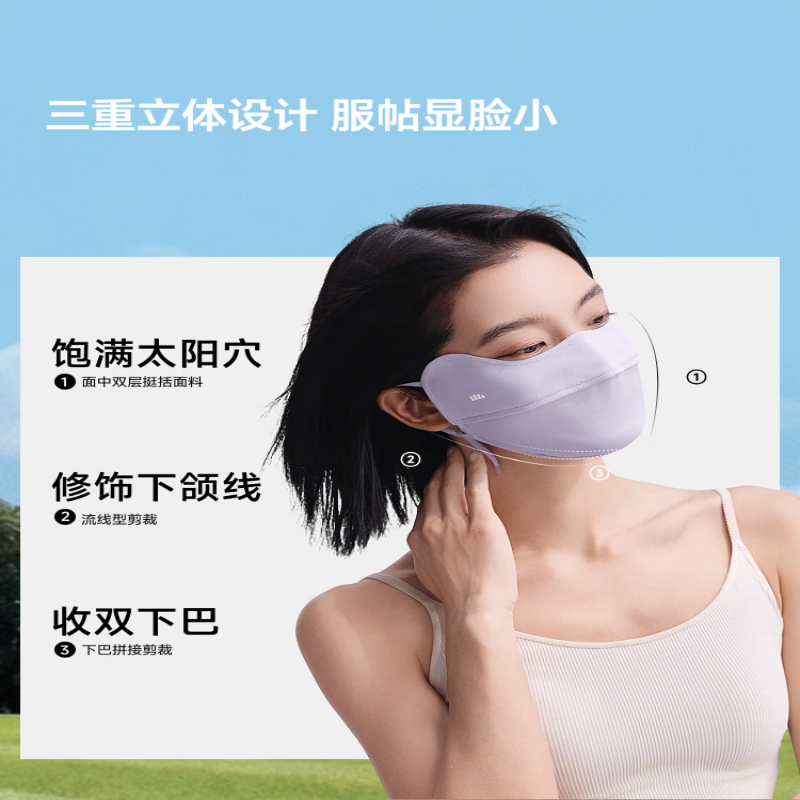 蕉下凉感护眼角防晒口罩AL833-映野灰-F(均码)高清大图